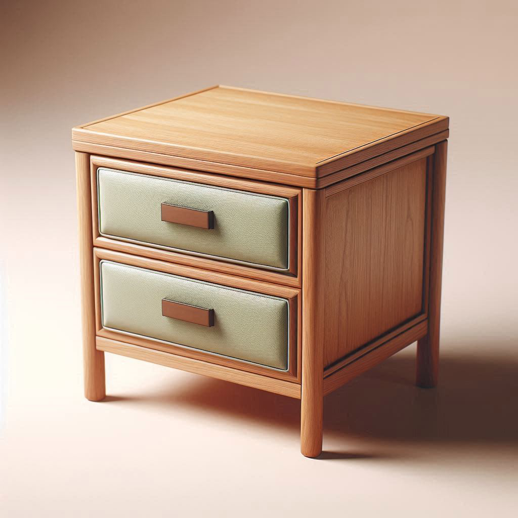 Meble drewniane z dodatkiem skóry naturalnej